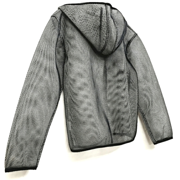 Nwot Tonia Debellis Designer Longsleeve Mesh Hooded Zip Front Jacket - Picture 11 of 16